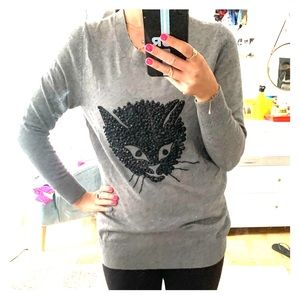 Rhinestone cat sweater